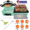 3 in 1 Electric Hot Pot with Grill 1600W Smokeless Non-Stick Korean BBQ Grill Shabu Shabu Hot Pot Combo with Independent Temperature Control for 3-5 P