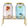 Drink Dispenser 2 Gal Beverage Dispenser for Parties Glass with Stand 2PCS