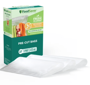 FoodSaver Pint Pre-Cut Vacuum Seal Bags, Easy Use Vacuum Storage Bags, 27 Pack