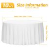 White Round Polyester Tablecloth 120 Inch, Set of 10, 130GSM Machine Washable Wrinkle Resistant, Fits 60in/152cm Tables, 30in Drop