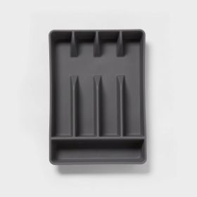 5 Compartment Plastic Plastic Drawer Organizer Gray