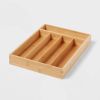 Natural 5 Compartment Flatware Drawer Organizer Brown : Silverware & Utensils Holder, In-Drawer Storage