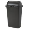 13 Gallon Roll Top Wastebasket, Large Trash Can with Easy Open Lift Lid for Kitchen, Black