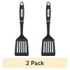 (2 pack) Professional Nylon Slotted Kitchen Spatula/Turner with Black Handle