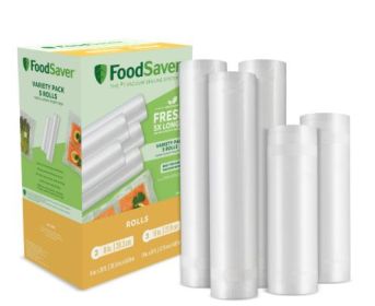 FoodSaver 8" x 11' Vacuum Heat-Seal Rolls Combo Pack, 5 Count