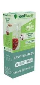 FoodSaver Easy Fill Vacuum Seal Bags, 1 Quart, 16 Count