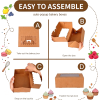 Kraft Paper Bakery Boxes with Window 28 Pack, Auto Pop Up Cupcake Box 9x6x3 Inch