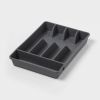 5 Compartment Plastic Plastic Drawer Organizer Gray