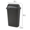 13 Gallon Roll Top Wastebasket, Large Trash Can with Easy Open Lift Lid for Kitchen, Black