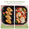 2-in-1 Electric Hot Pot & Grill Combo, Dual Separate Temperature Control, Non-Stick Die-Cast Aluminum, Overheat Protection