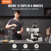 VEVOR Commercial Drip Coffee Maker, 12 Cups Coffee-Maker Machine with 4 Glass Carafes and 4 Decanter Warmer Plates