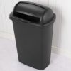 13 Gallon Roll Top Wastebasket, Large Trash Can with Easy Open Lift Lid for Kitchen, Black