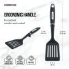 (2 pack) Professional Nylon Slotted Kitchen Spatula/Turner with Black Handle
