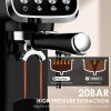 20 BAR Slim Vertical Espresso Machine with Milk Frother, Built-in Cup Warmer, 43 OZ Detachable Tank, for Rich Espresso, Americano, Latte