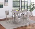 Dining Room Furniture Counter Height 5pc Set Square Table w Shelves Cushion Chairs Modern Style Rustic Grey