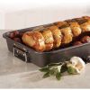 Bakeware 11x15 Inch Nonstick Roaster with Flat Rack, Dishwasher Safe and Oven Safe to 450Â°F, Gray