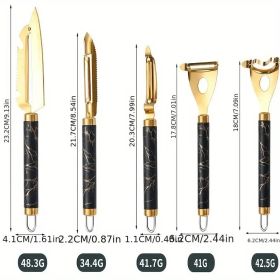 Professional Multifunctional Stainless Steel Peeler Set - Anti-rust Kitchen Tool For Fruits, Vegetables, Fish Scales And Corn With Ergonomic Non-slip (Option: 5pcset)