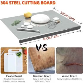 XXL 304 Stainless Steel Cutting Board  Anti-Slip & Mildew-Proof! No More Moldy Wooden Boards | Heavy-Duty & Food-Safe, Easy To Clean â€“ Chop Meat, Kn (Option: 40cm50cm)