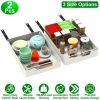 2Pcs Pull Out Cabinet Organizers Sliding Shelf Spice Rack Carbon Steel Roll Out Drawers Fixed with Adhesive Nano Film with Handle 55LBS Max Load