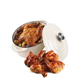 Household Cast Iron Pot with Lid for Stews/Cooking (Color: As pic show, type: Style B)