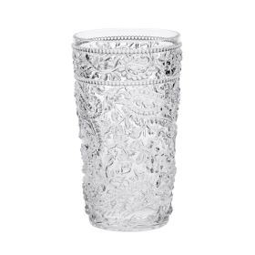 Paisley Acrylic Glasses Drinking Set of 4 Hi Ball (17oz), Plastic Drinking Glasses, BPA Free Cocktail Glasses, Drinkware Set, Drinking Water Glas (Color: as Pic)