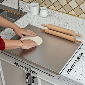 Stainless Steel Cutting Board With Lip For Kitchen Chopping Boards For Countertop Large Metal Cutting Board Over Sink Suitable For Meat Fruits Vegetab (Option: 30cm40cm)